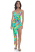 Luli Fama Carribean Fantasy Fitted Side Slit Maxi Dress